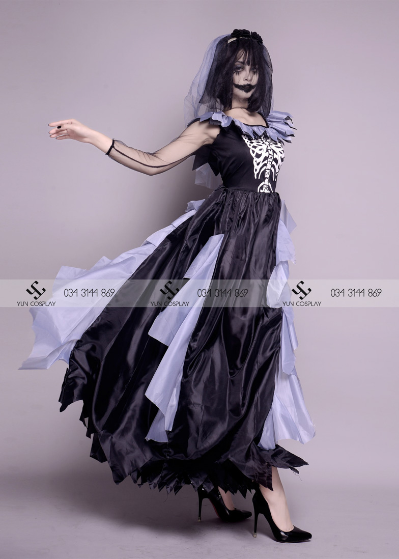 Ý tưởng đồ hoá trang halloween nổi bật cho những cô nàng cá tính 16 co-dau-ma-halloween-yuncosplay-17-min