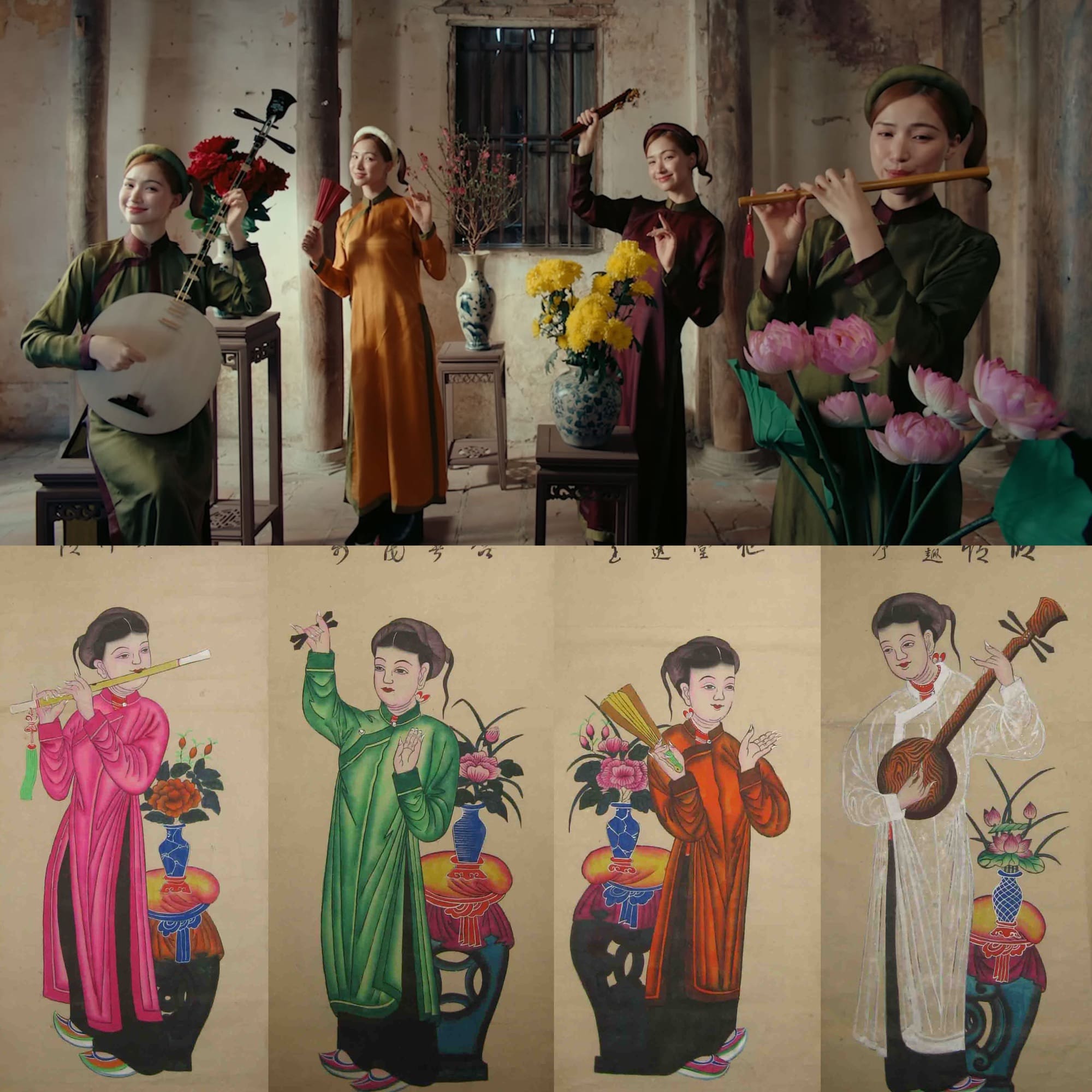 Những bộ trang phục truyền thống trong "Bắc Bling" đậm chất Kinh Bắc 10 hoa-minzy-mac-ao-dai-ngu-than-lay-cam-hung-tu-bo-tranh-to-nu-yun-cosplay