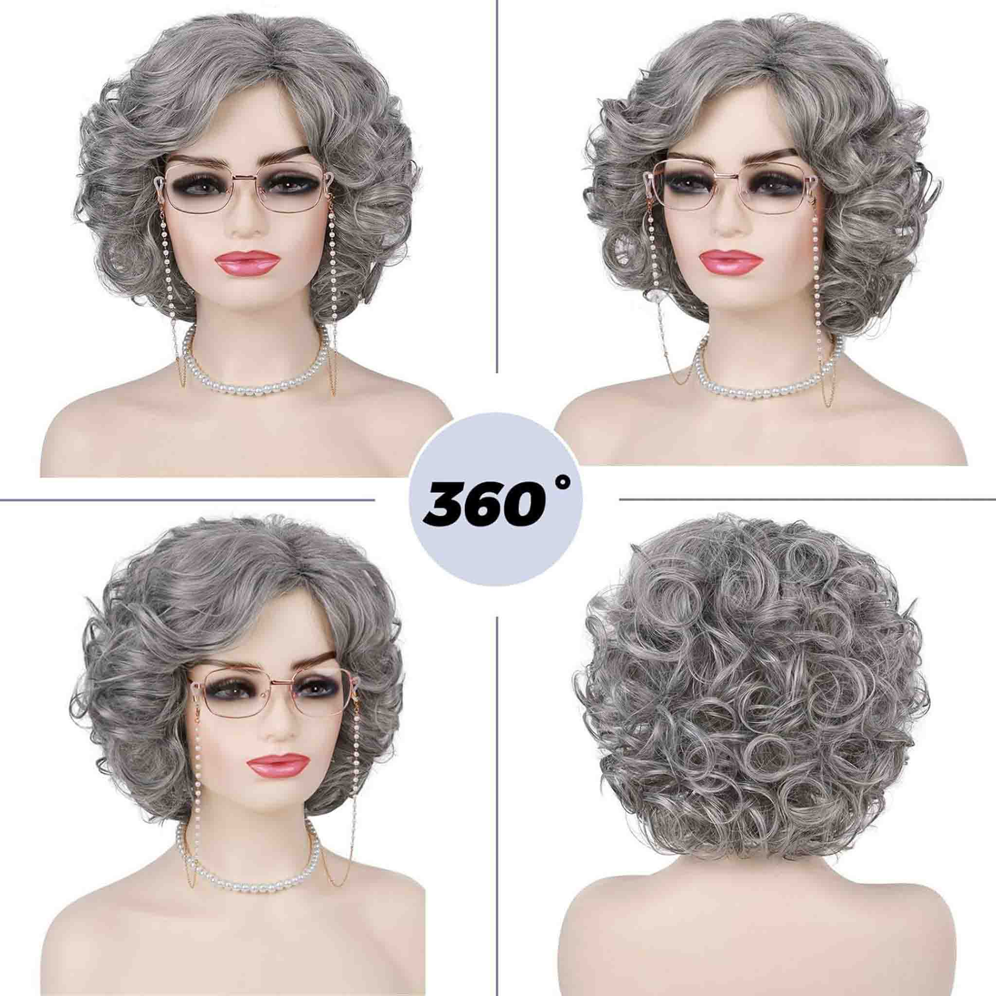 Tóc giả bà già trung niên