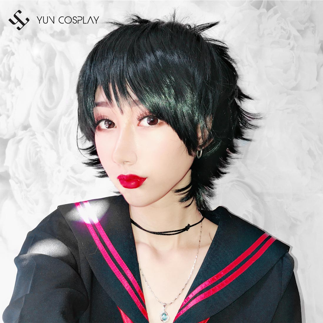 Tóc đen ngắn Punk Rock