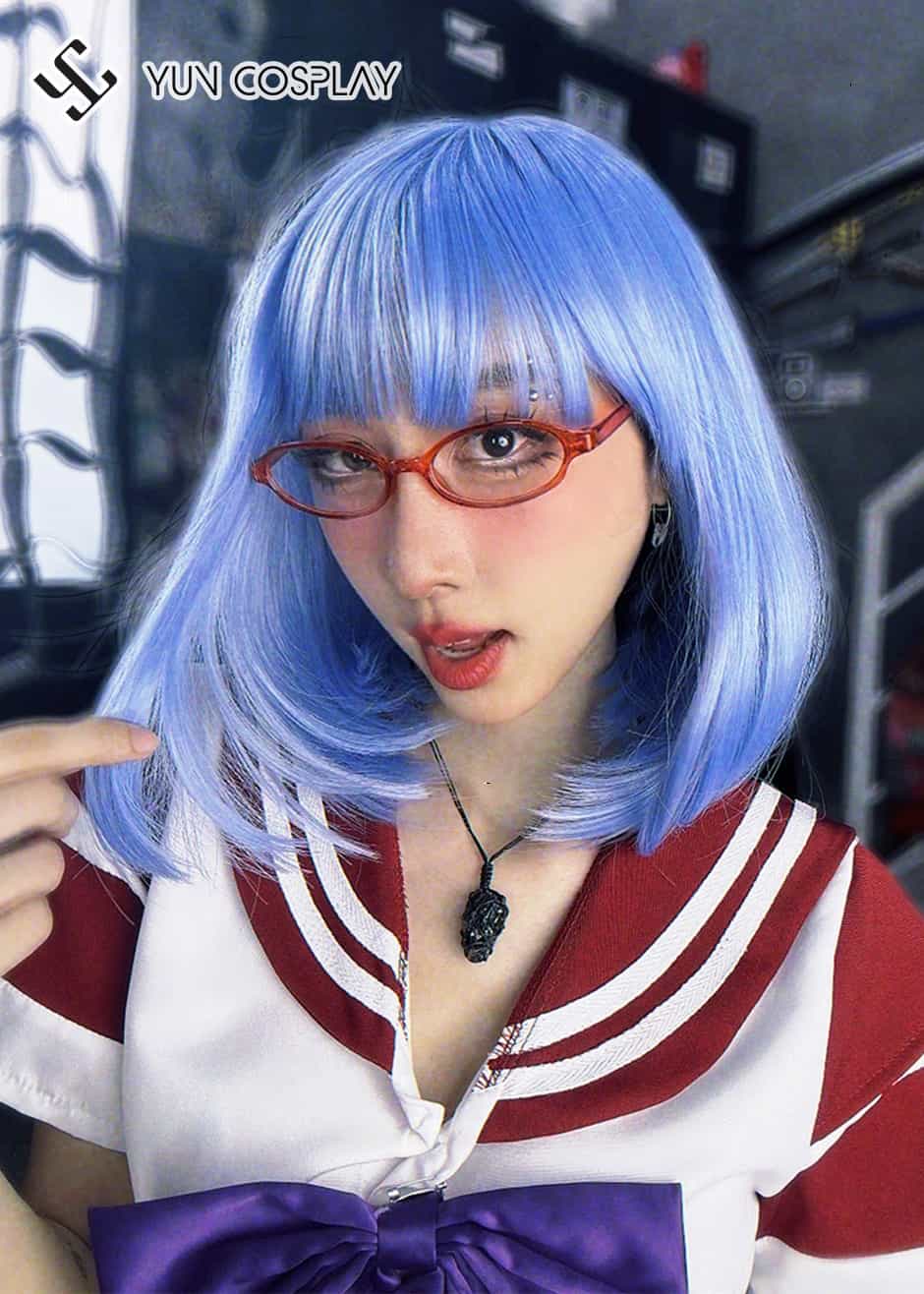 Tóc bob ngắn xanh dương cyberpunk