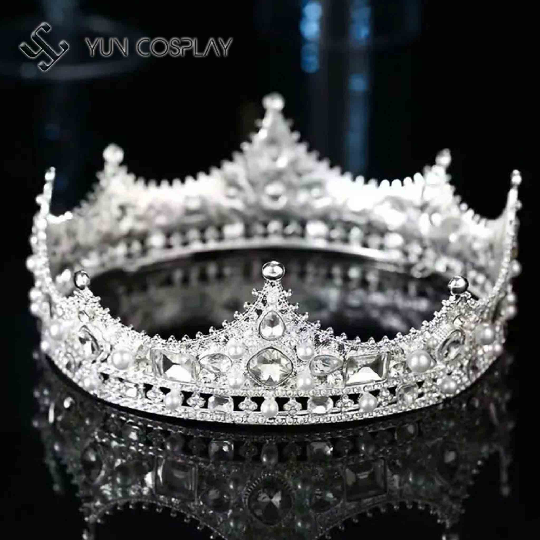 Vương miện công chúa đính đá màu trắng