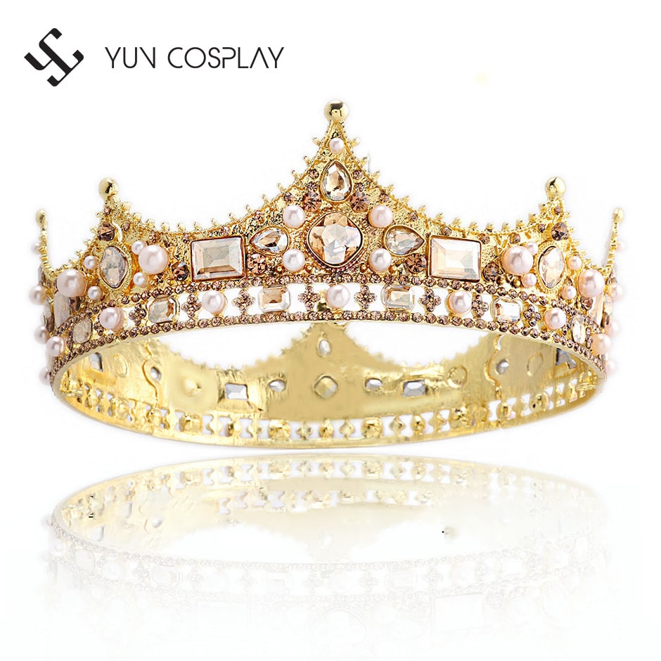 Vương miện hoàng tử đính đá màu vàng